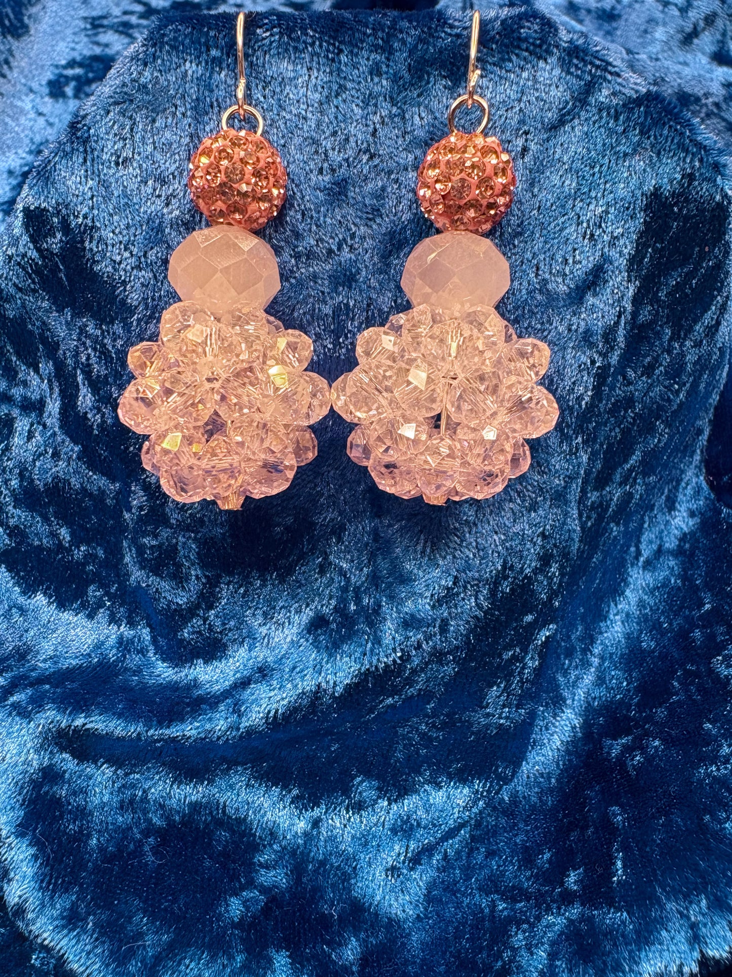 Translucent Soft Pink Medium Bead Ball Earrings