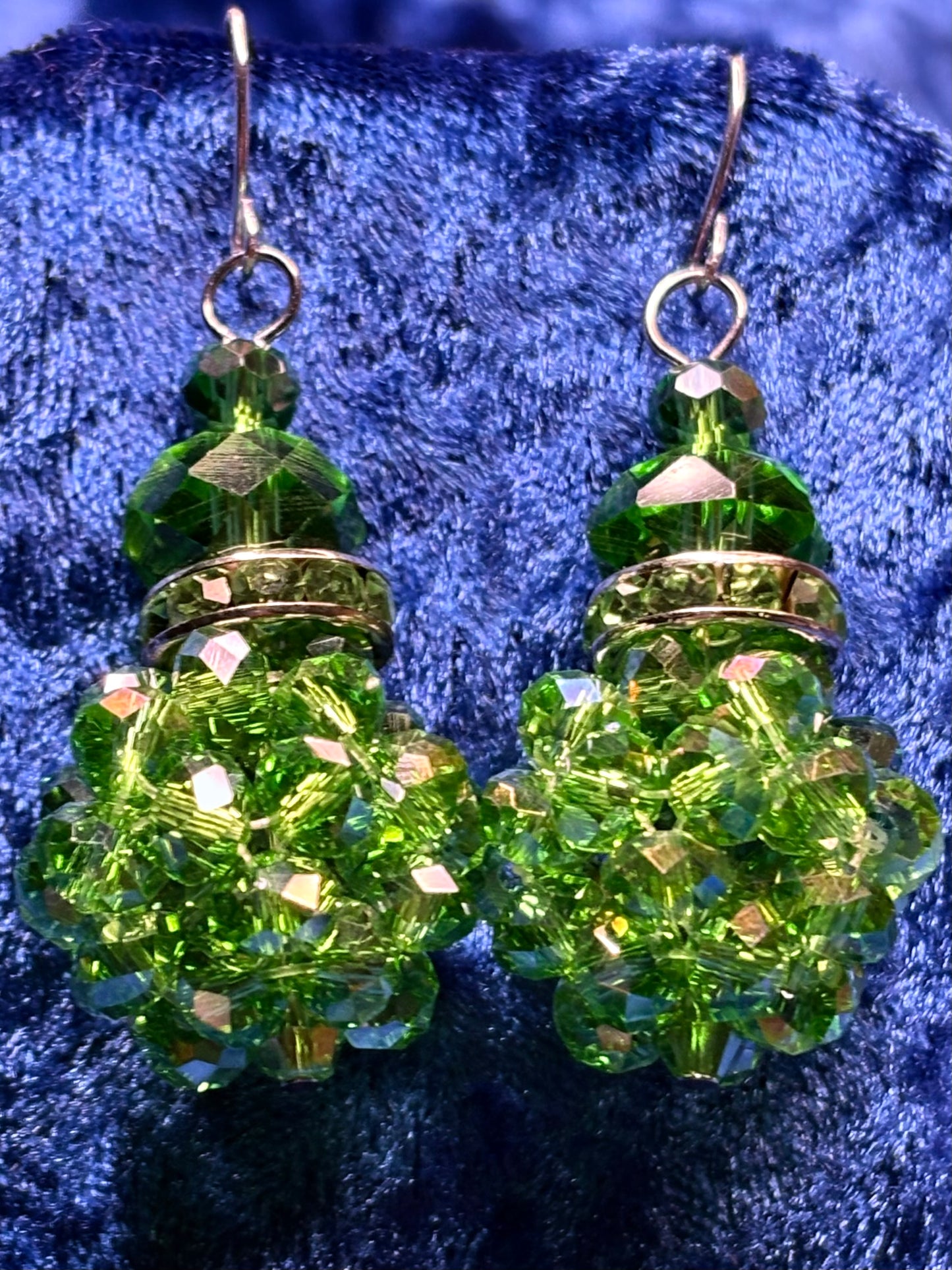 Green Medium Bead Ball Earrings