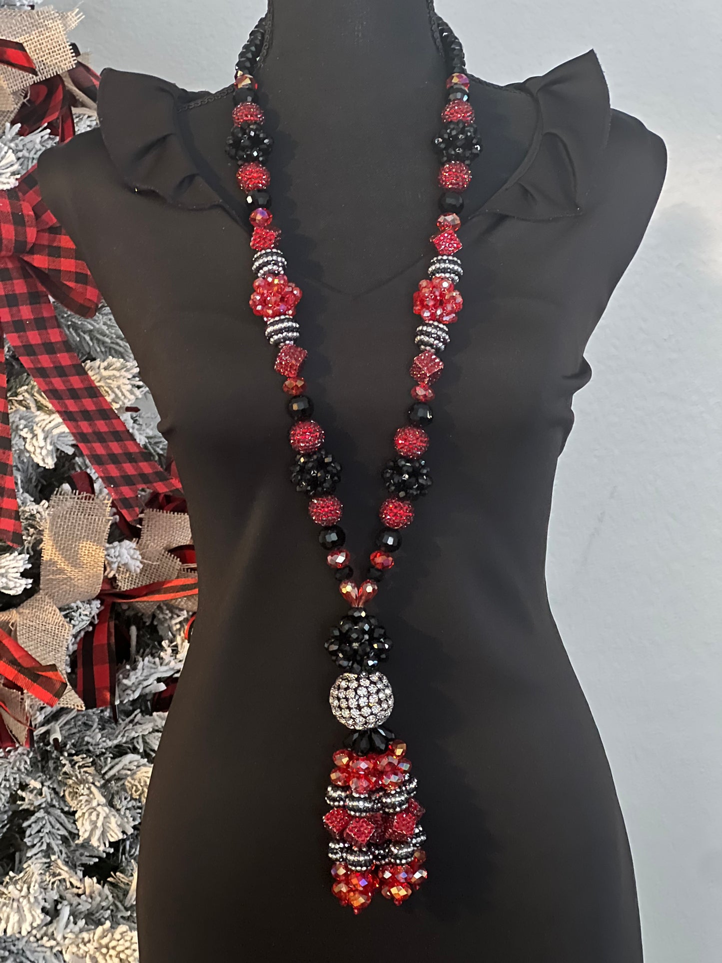 Red, Black & Silver - Tassel