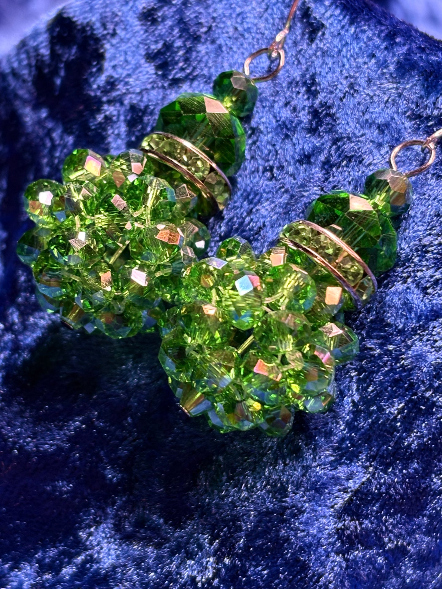 Green Medium Bead Ball Earrings