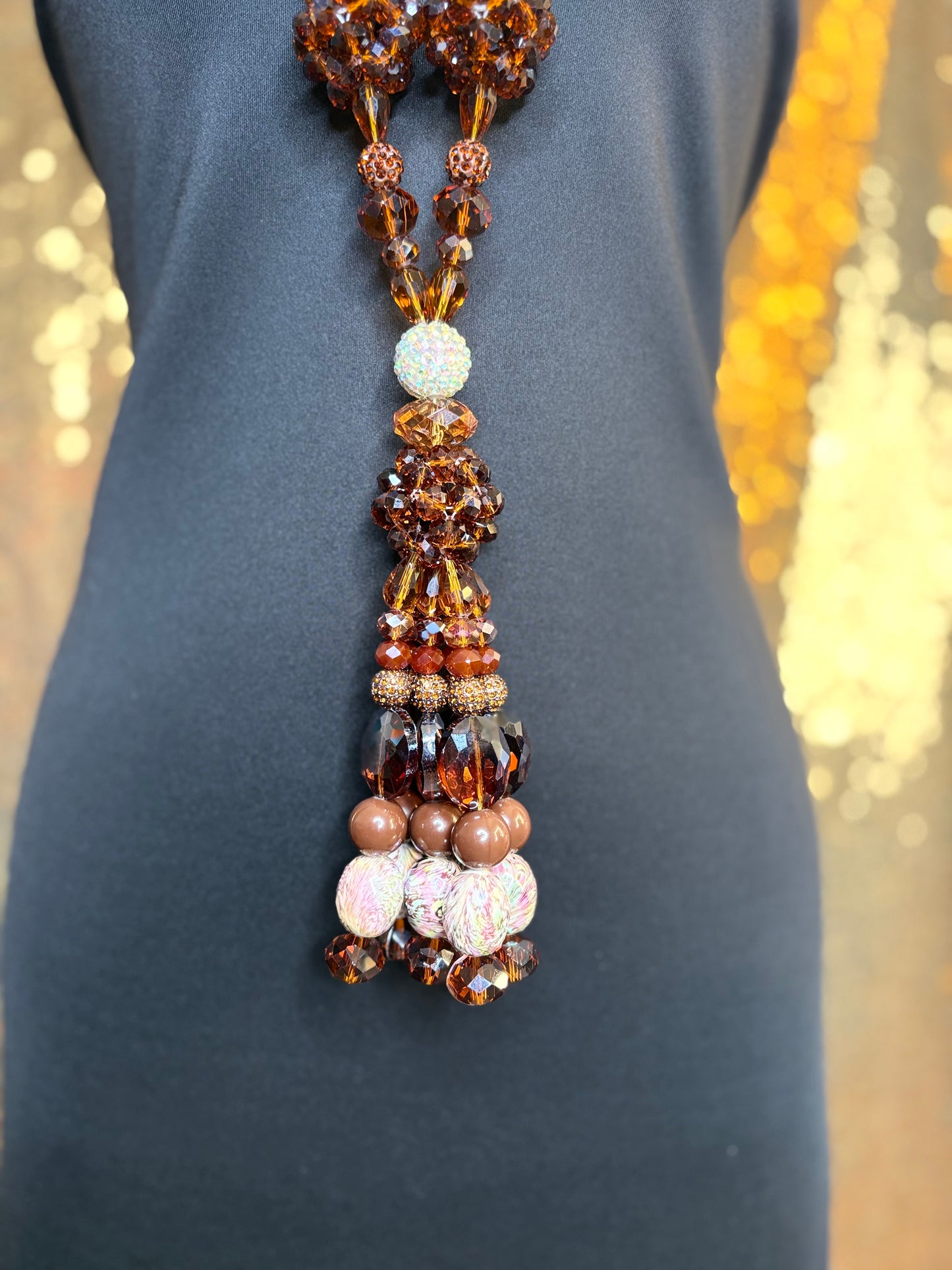 Chocolate Brown & Iridescent - Tassel