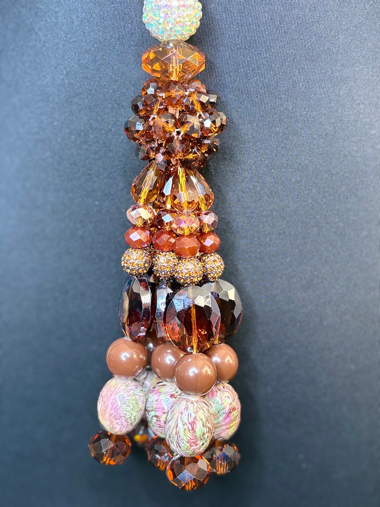 Chocolate Brown & Iridescent - Tassel