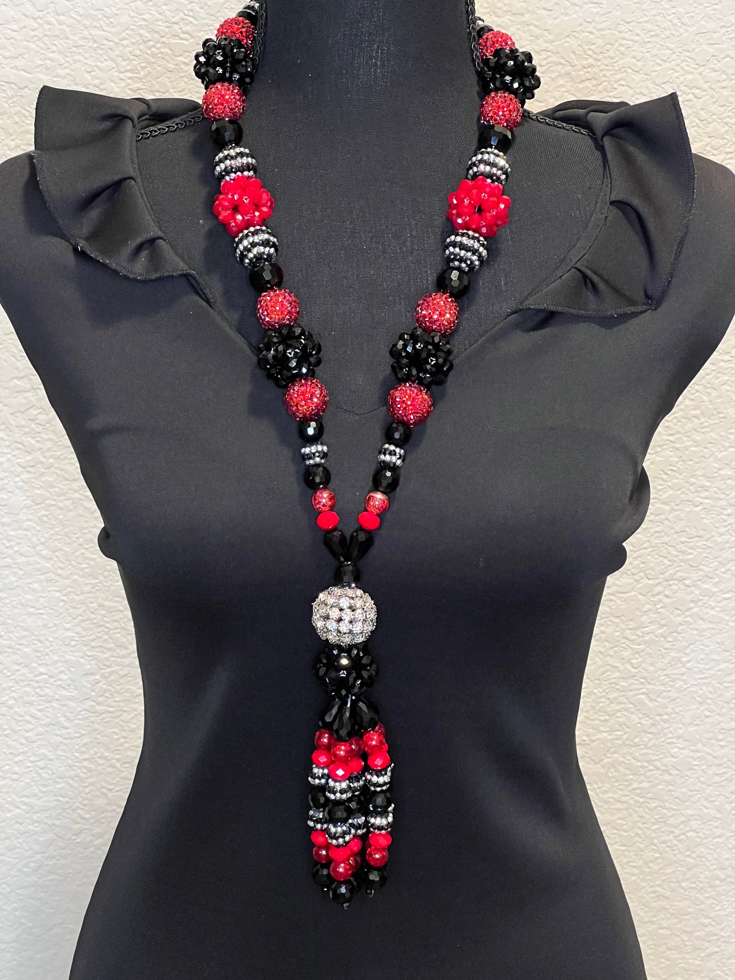 Red, Black & Silver - Tassel