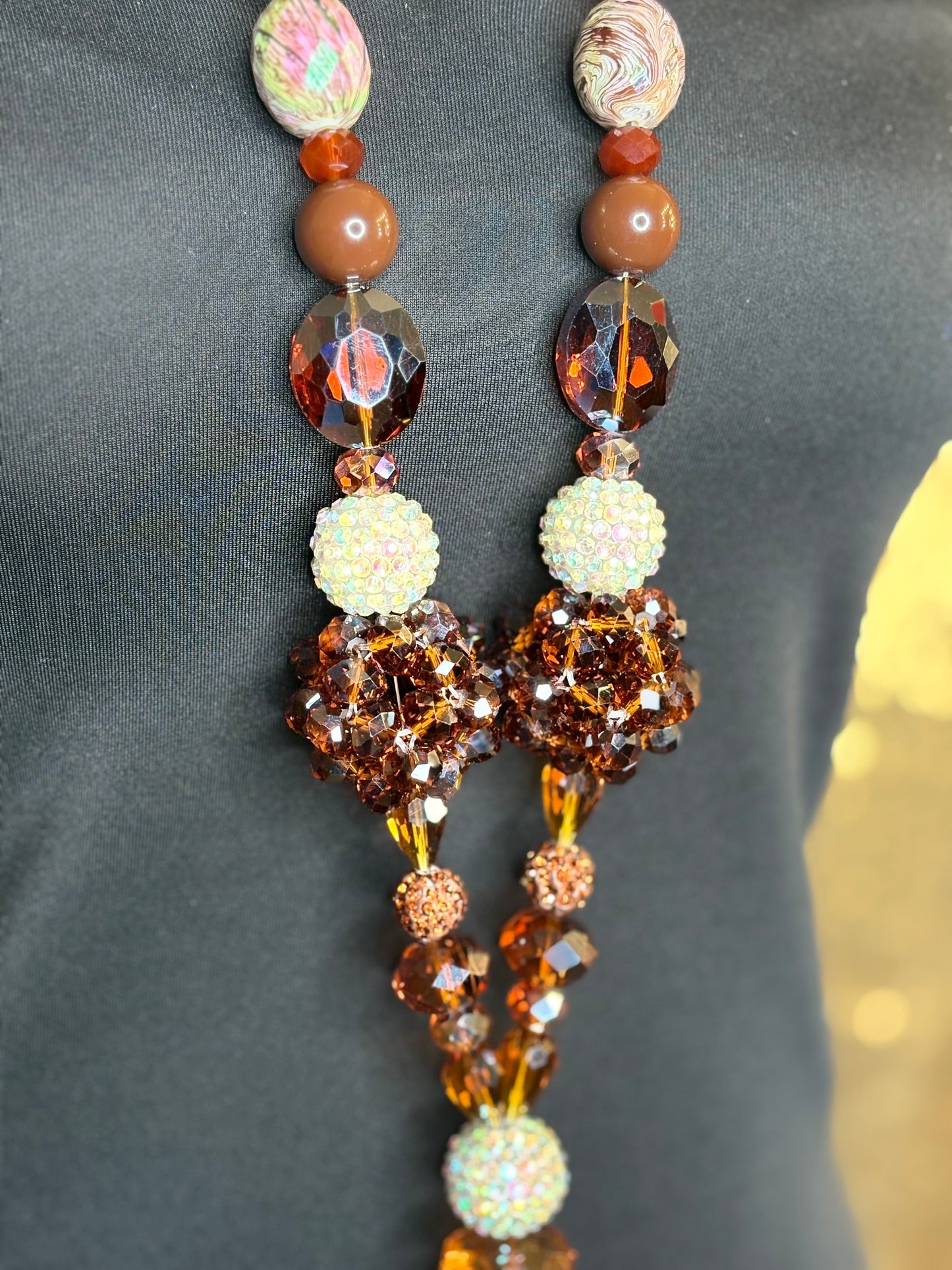 Chocolate Brown & Iridescent - Tassel