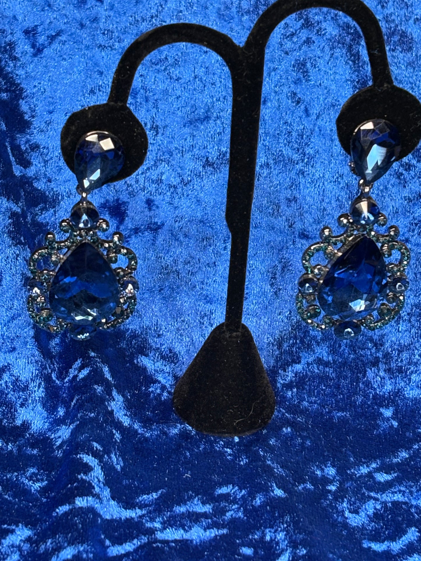 Navy Blue Clip-On Earrings