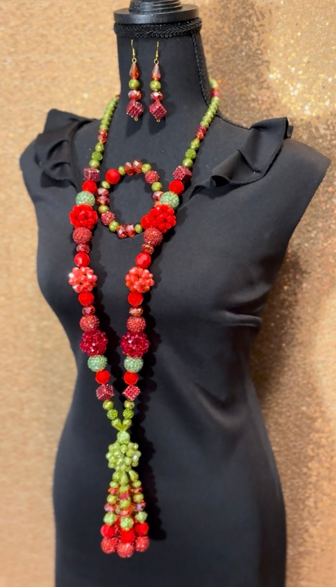 Red & Olive - Tassel