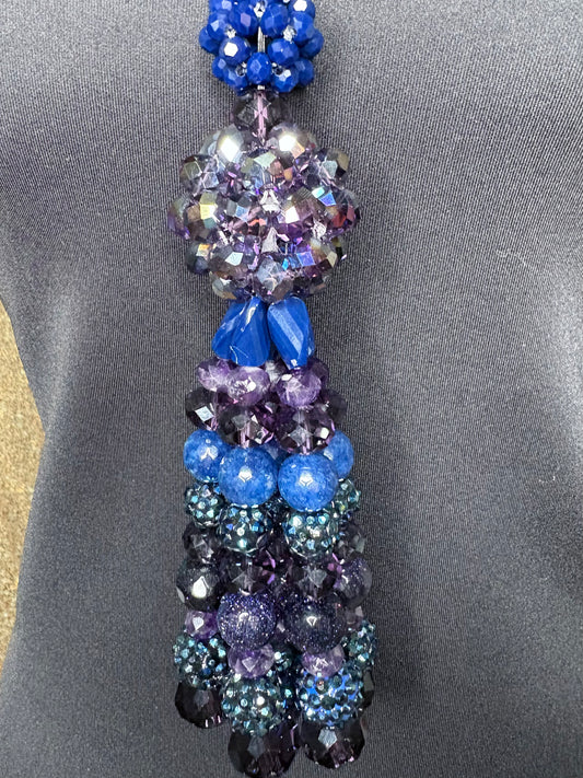Navy Blue & Dark Purple - Tassel