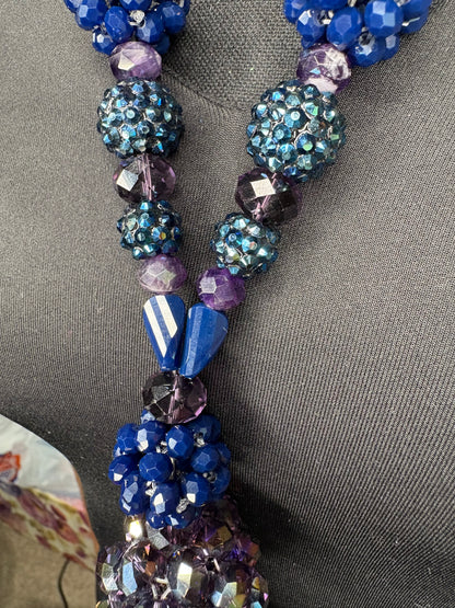 Navy Blue & Dark Purple - Tassel