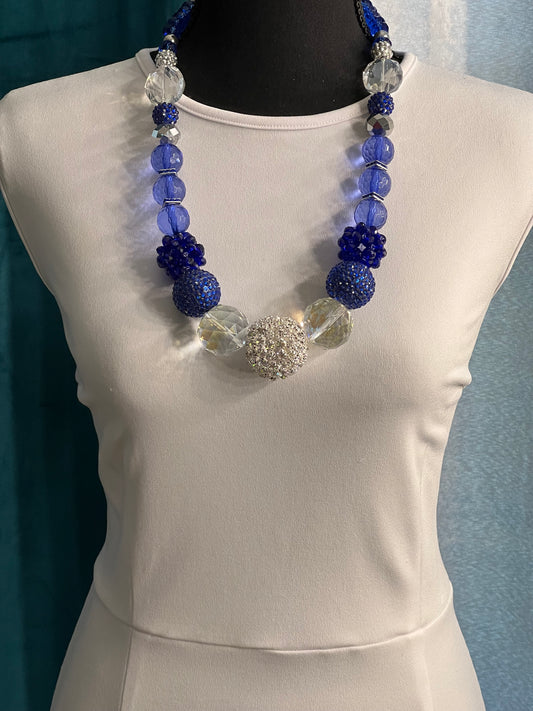Blue, Clear & Silver - Round