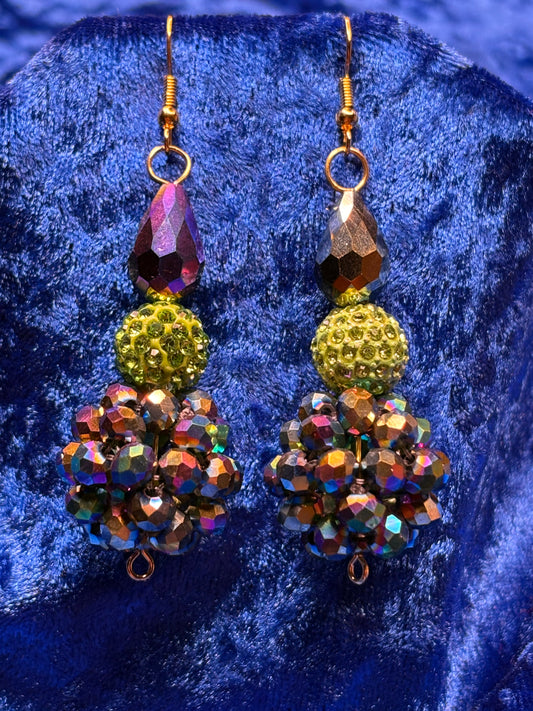 Multicolored Medium Bead Ball Earrings