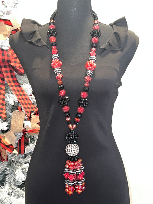Red, Black & Silver - Tassel