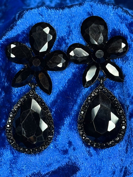Black Post Earrings