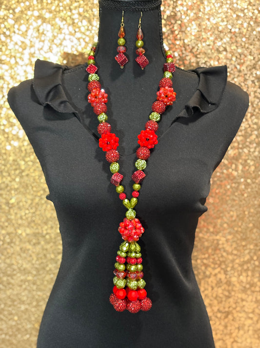 Red & Olive - Tassel