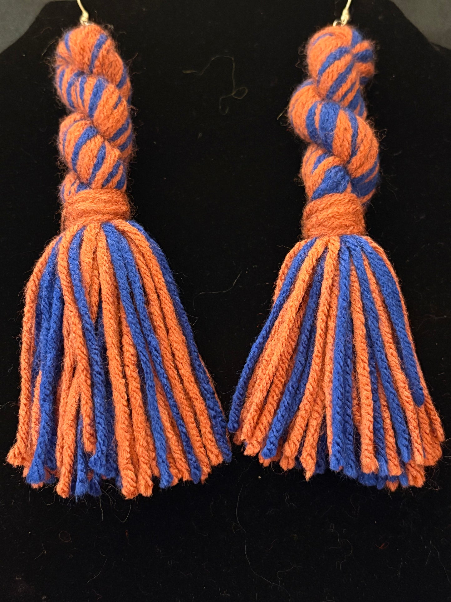 Blue Autumn Yarn Earrings