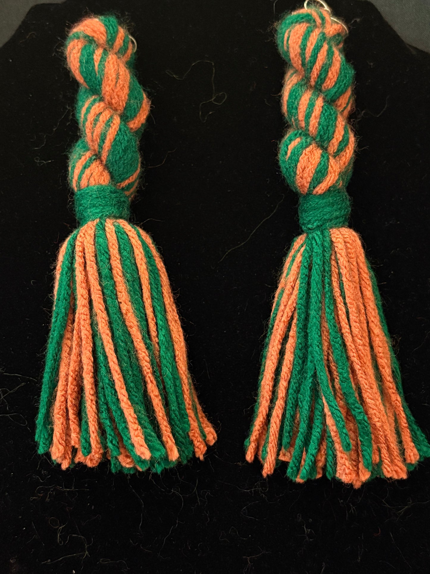 Green Autumn Yarn Earrings