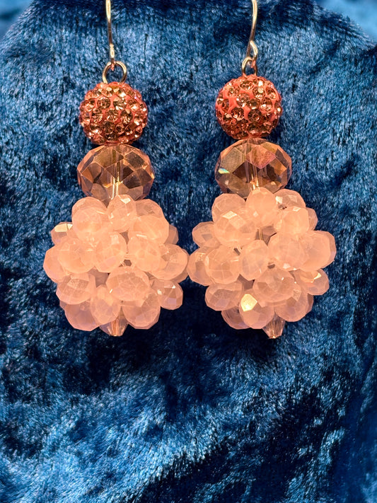 Soft Pink Medium Bead Ball Earrings