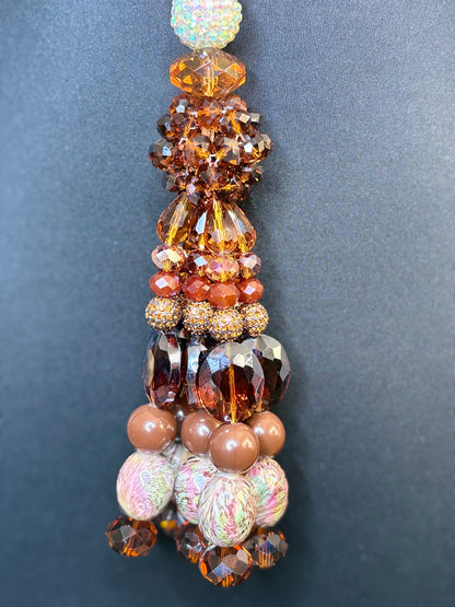 Chocolate Brown & Iridescent - Tassel