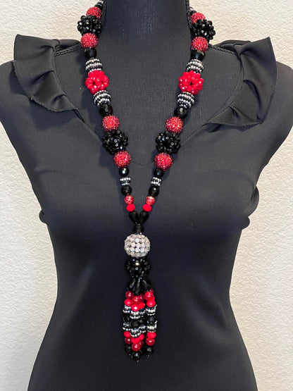 Red, Black & Silver - Tassel