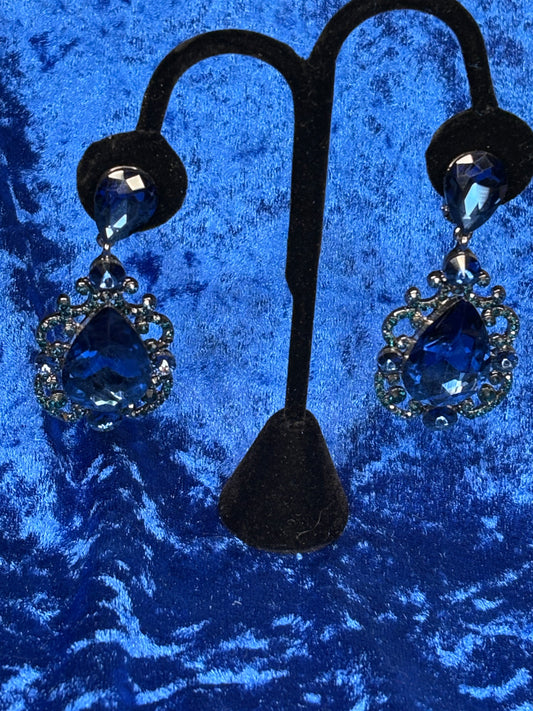 Navy Blue Clip-On Earrings