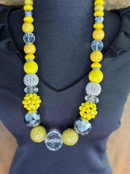 Yellow, Clear & Silver - Round