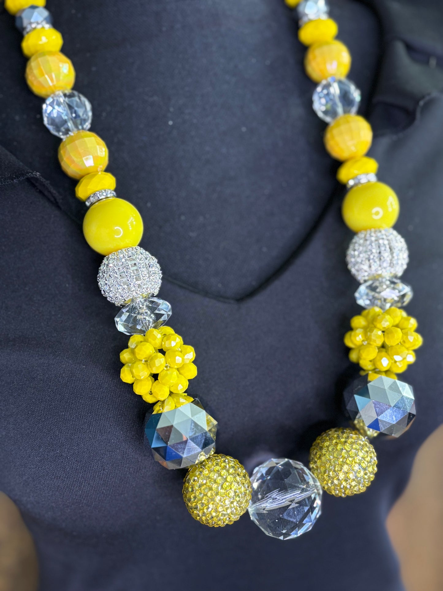 Yellow, Clear & Silver - Round