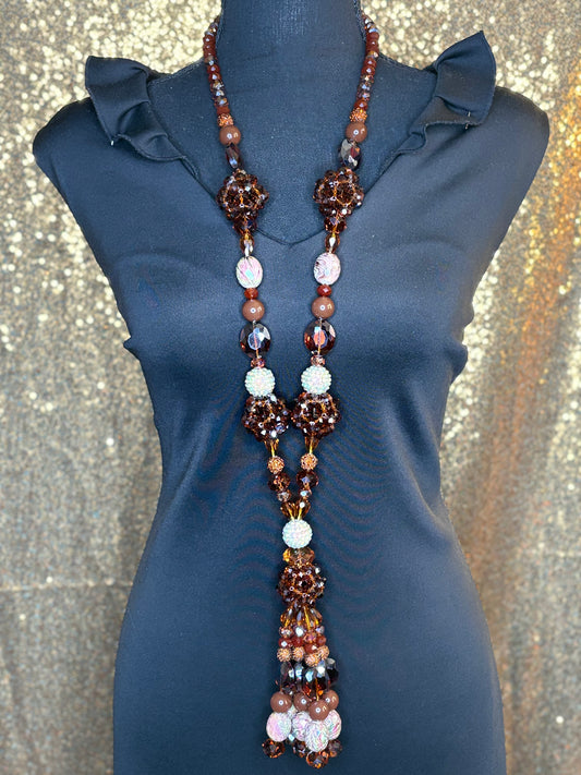 Chocolate Brown & Iridescent - Tassel