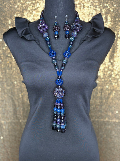 Navy Blue & Dark Purple - Tassel