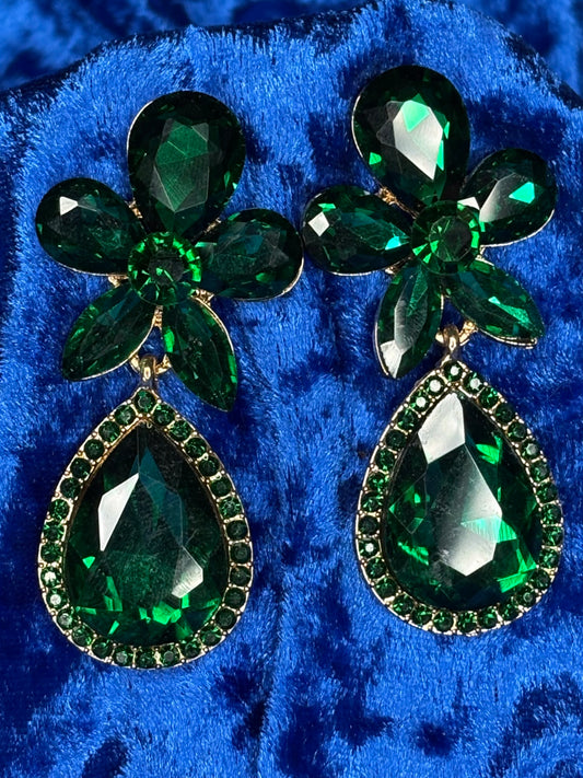 Green Post Earrings