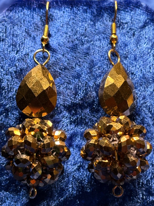 Gold Medium Bead Ball Earrings