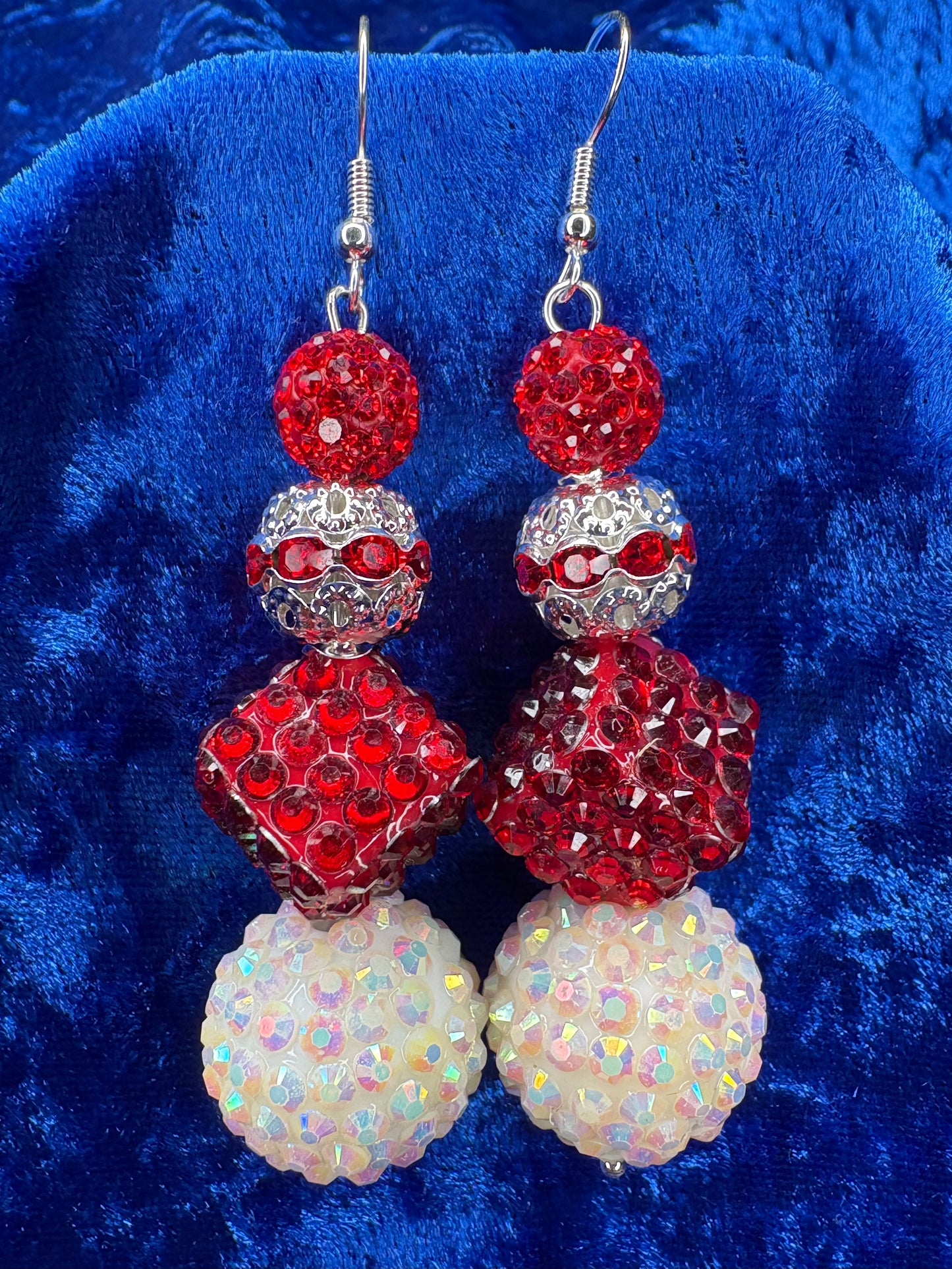 Red, White & Silver Earrings