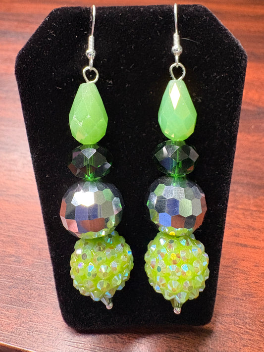 Green & Silver Earrings