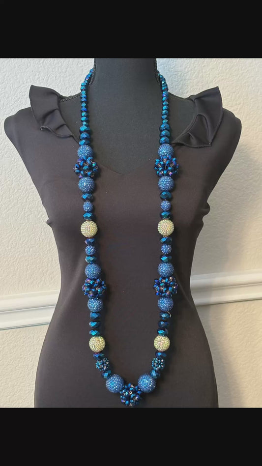Metallic Blue & Iridescent - Round
