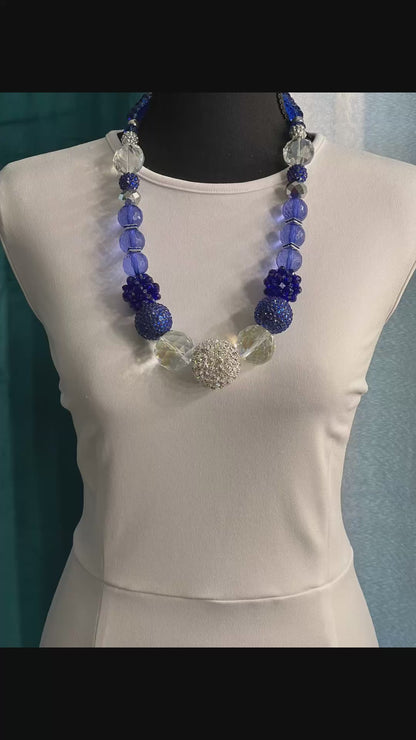 Blue, Clear & Silver - Round