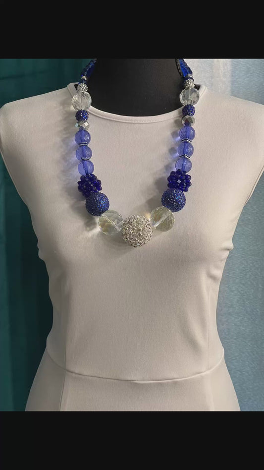 Blue, Clear & Silver - Round