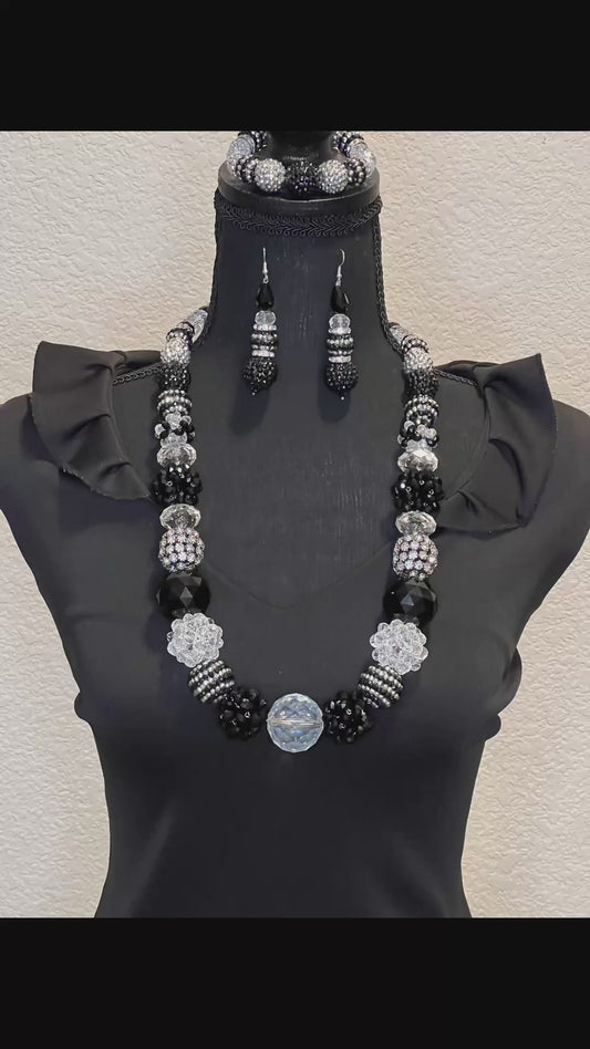 Black, Clear & Silver - Round