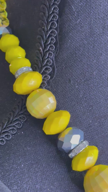 Yellow, Clear & Silver - Round