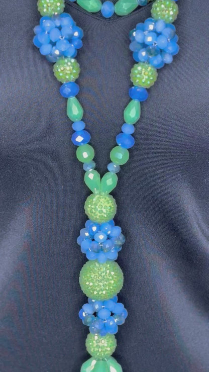 Baby Blue & Lime Green - Tassel