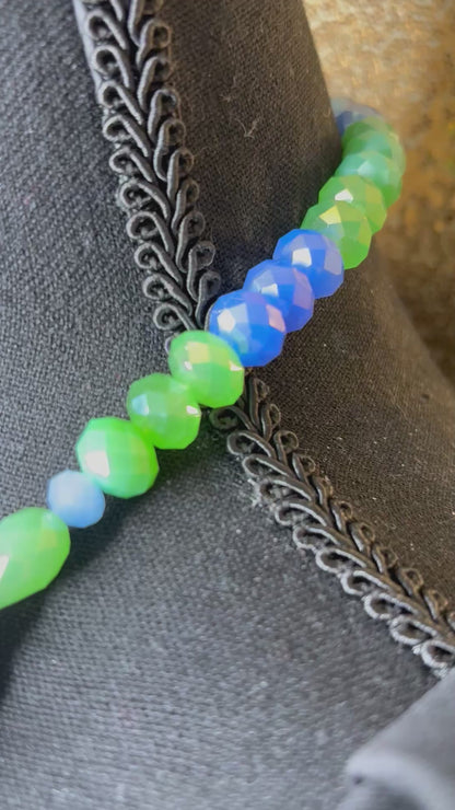Baby Blue & Lime Green - Tassel