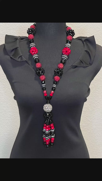 Red, Black & Silver - Tassel