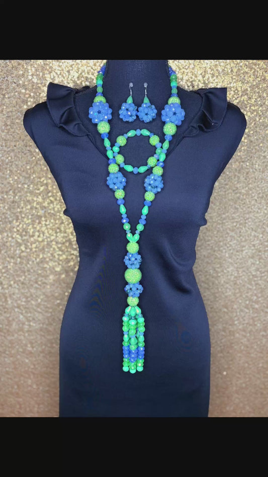 Baby Blue & Lime Green - Tassel