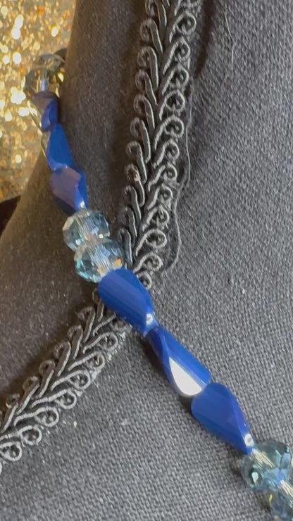 Navy Blue & Silver - Tassel